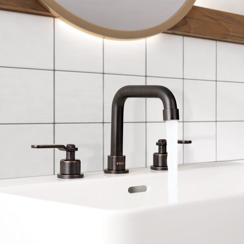 Parlos Home Widespread Faucet 2handle Bathroom Faucet with Drain